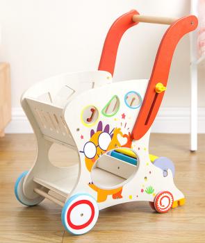 360Home Kinder Einkaufswagen aus Holz Spielzeugwagen